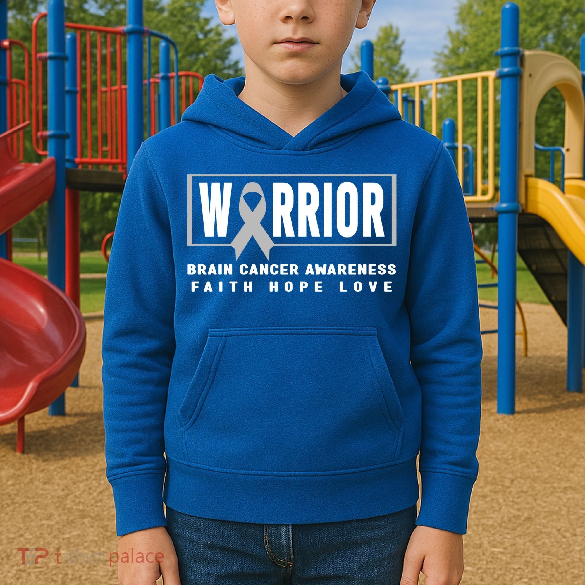 Brain Cancer Awareness Gift Funny Gift Brain Cancer Warrior Cool Gift Kids Hoodie