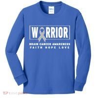 Brain Cancer Awareness Gift Funny Gift Brain Cancer Warrior Cool Gift Kids Long Sleeve Shirt thumb 0