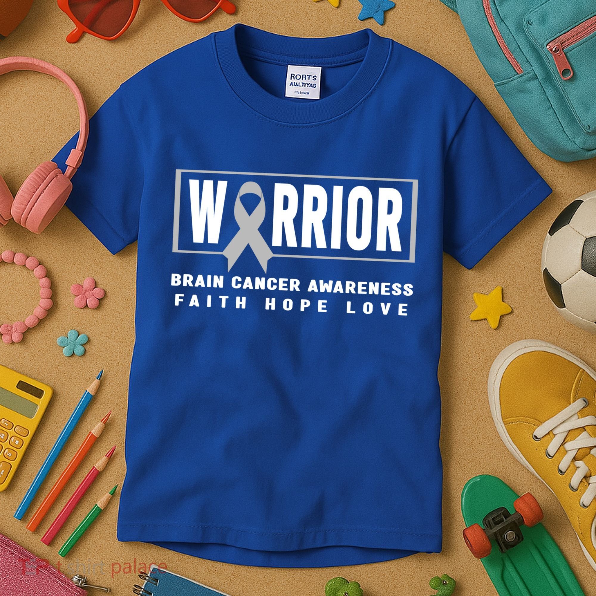 Brain Cancer Awareness Gift Funny Gift Brain Cancer Warrior Cool Gift Kids T-Shirt