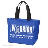 Brain Cancer Awareness Gift Funny Gift Brain Cancer Warrior Cool Gift Tote Bag thumb 3