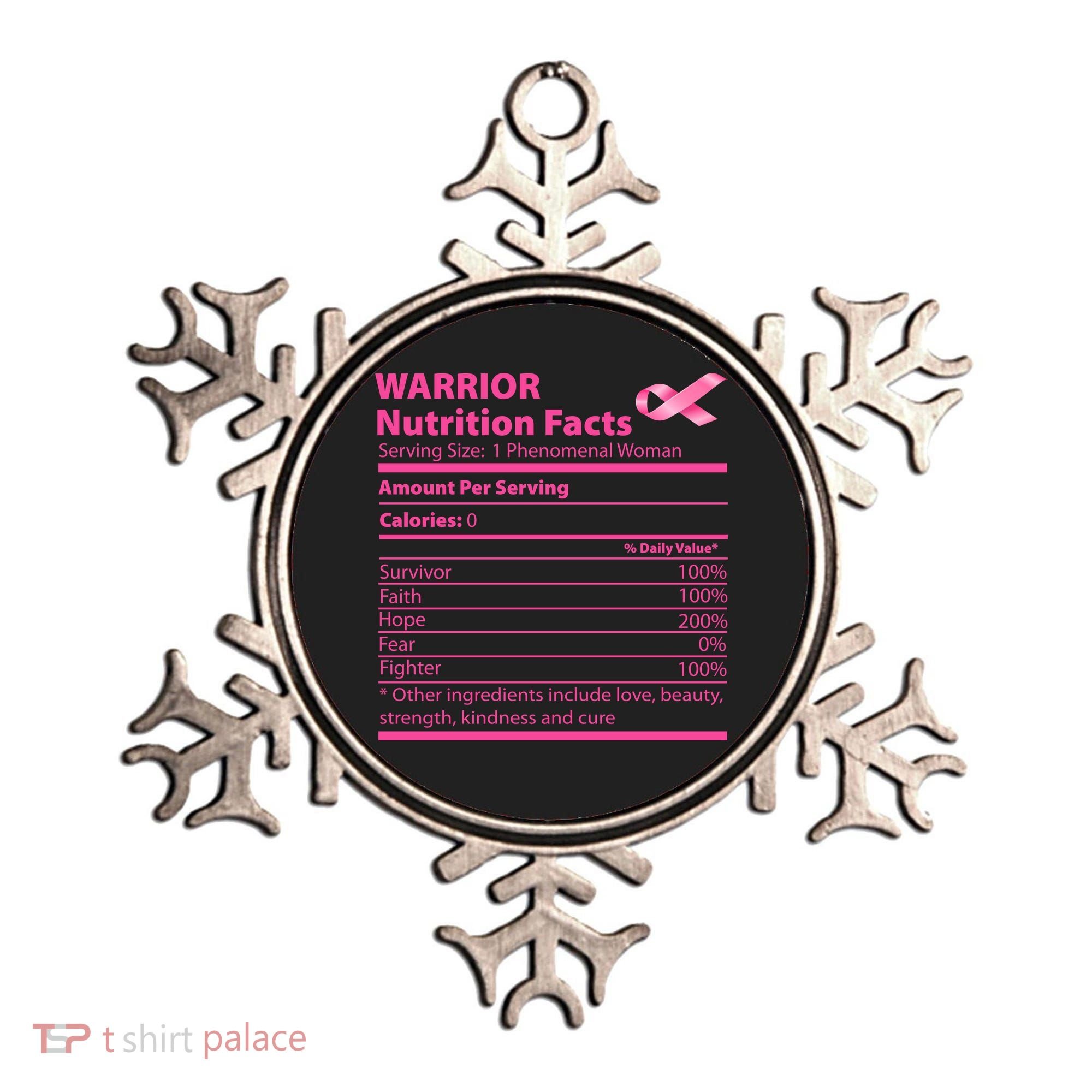 Breast Cancer Awareness Warrior Nutrition Facts Faith Hope Ornament