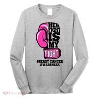 Breast Cancer Awareness Her Fight Is My Fight Boxing Glove Long Sleeve Shirt thumb 0