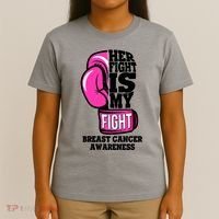 Breast Cancer Awareness Her Fight Is My Fight Boxing Glove T-Shirt thumb 4