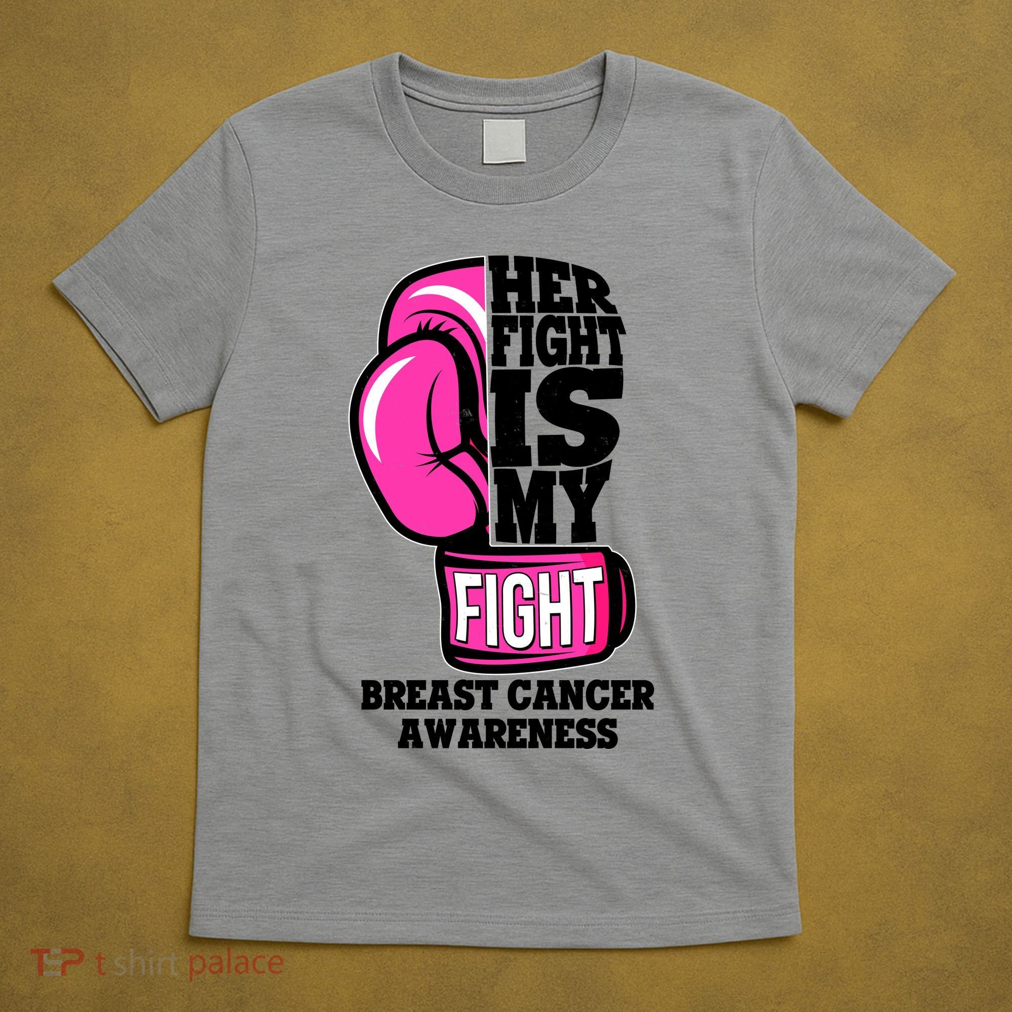 Breast Cancer Awareness Her Fight Is My Fight Boxing Glove T-Shirt