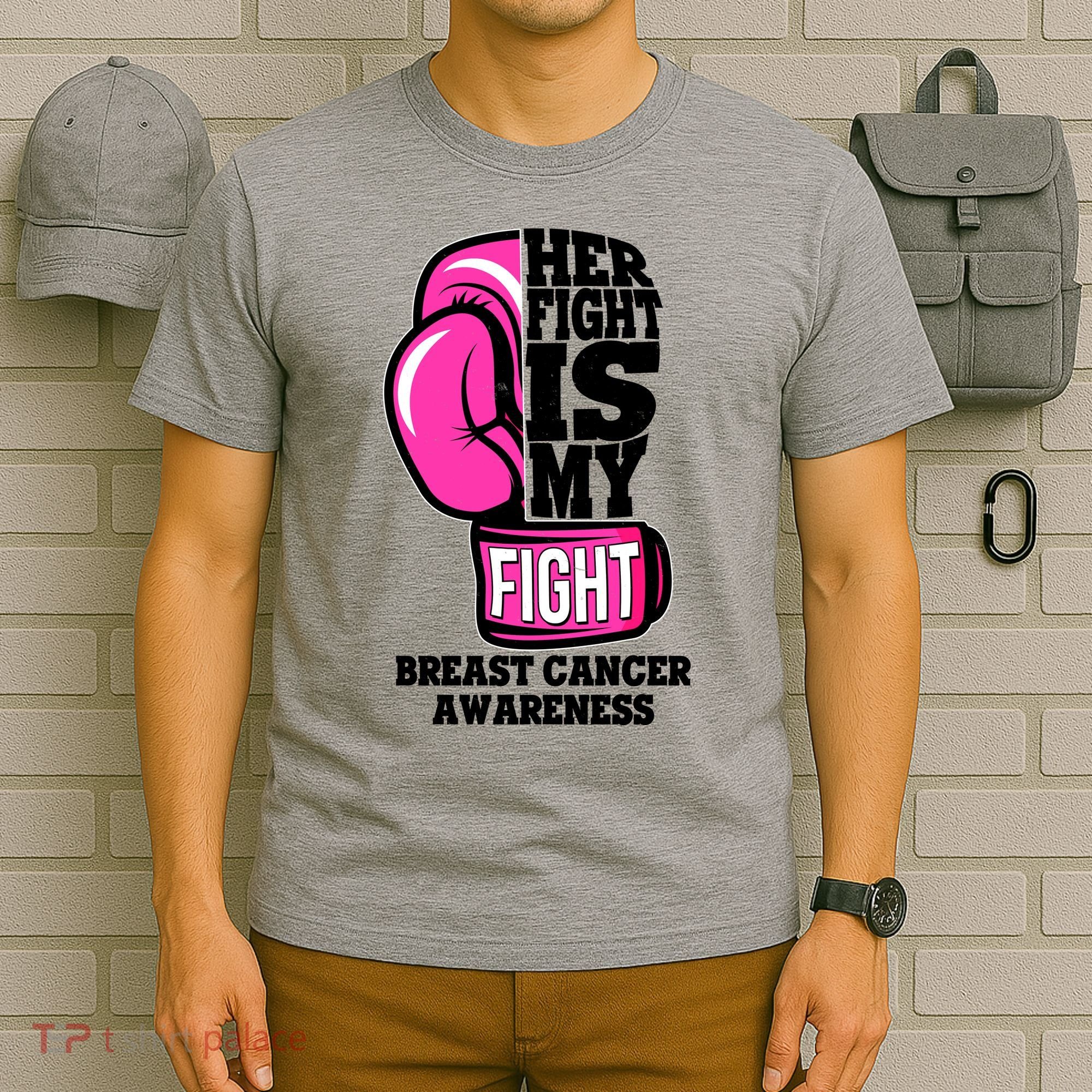 Breast Cancer Awareness Her Fight Is My Fight Boxing Glove T-Shirt