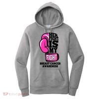 Breast Cancer Awareness Her Fight Is My Fight Boxing Glove Women's Hoodie thumb 0