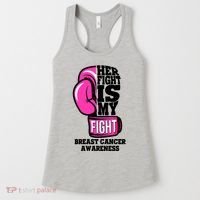 Breast Cancer Awareness Her Fight Is My Fight Boxing Glove Women's Tank Top thumb 0