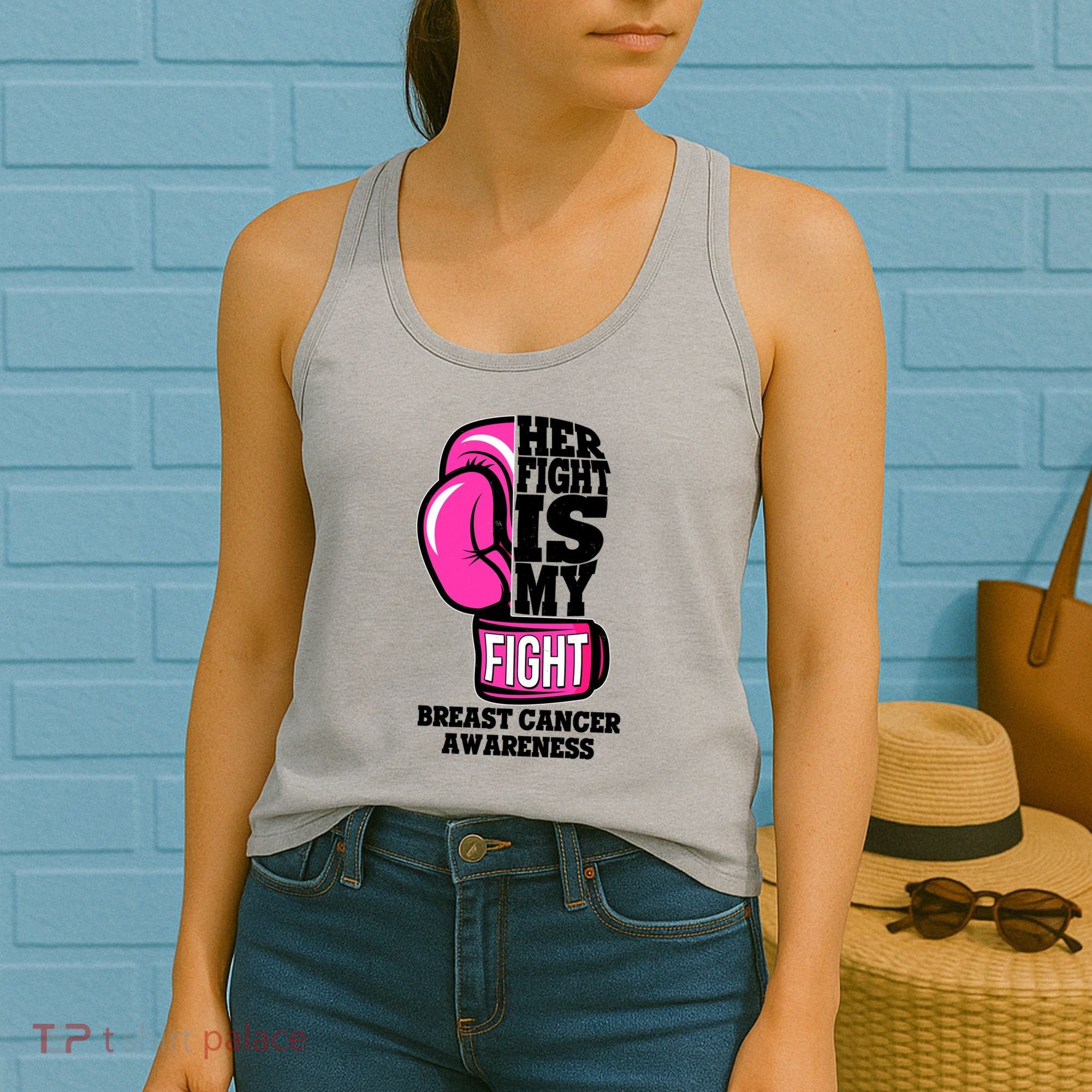 Breast Cancer Awareness Her Fight Is My Fight Boxing Glove Women's Tank Top