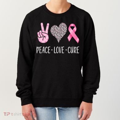 Breast Cancer Awareness Peace Love Cure Women's Sweatshirt