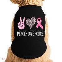 Breast Cancer Awareness Peace Love Cure Doggie Tank thumb 0