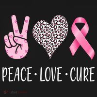 Breast Cancer Awareness Peace Love Cure Sweatshirt thumb 3