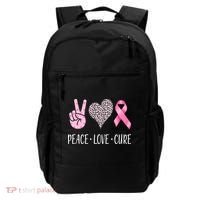 Breast Cancer Awareness Peace Love Cure Backpack thumb 0