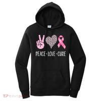 Breast Cancer Awareness Peace Love Cure Women's Hoodie thumb 0