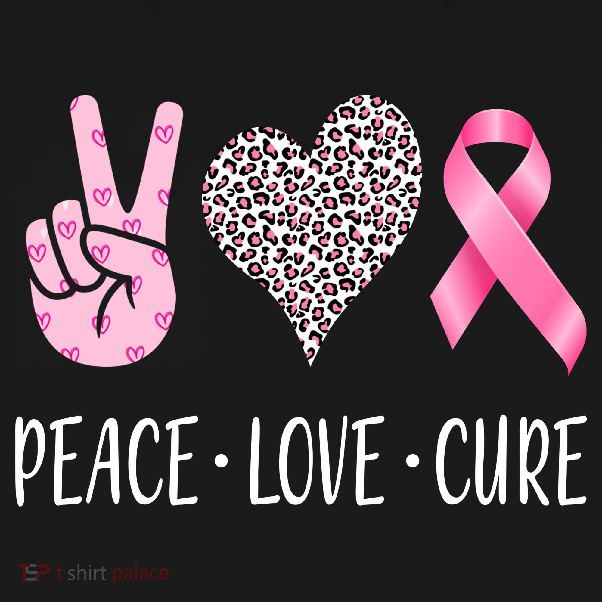 Breast Cancer Awareness Peace Love Cure Mousepad