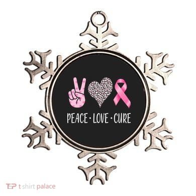 Breast Cancer Awareness Peace Love Cure Ornament