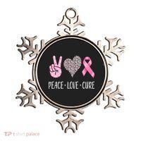 Breast Cancer Awareness Peace Love Cure Ornament thumb 0