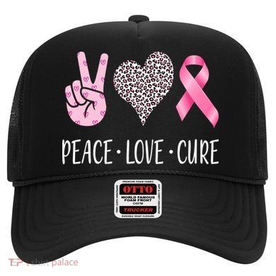 Breast Cancer Awareness Peace Love Cure Hat