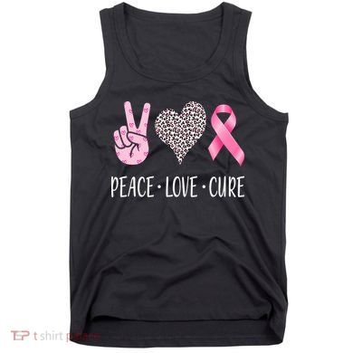 Breast Cancer Awareness Peace Love Cure Tank Top