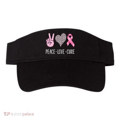 Breast Cancer Awareness Peace Love Cure Visor