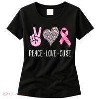 Breast Cancer Awareness Peace Love Cure Women's T-Shirt thumb 0