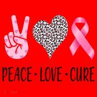 Breast Cancer Awareness Peace Love Cure Santa Hat thumb 1