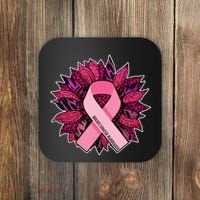 Breast Cancer Awareness Flower Ribbon Coaster thumb 0