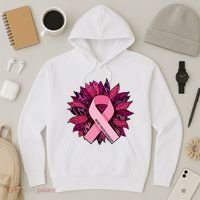 Breast Cancer Awareness Flower Ribbon Hoodie thumb 3