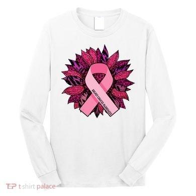 Breast Cancer Awareness Flower Ribbon Long Sleeve Shirt