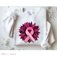 Breast Cancer Awareness Flower Ribbon Sweatshirt thumb 2