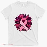 Breast Cancer Awareness Flower Ribbon T-Shirt thumb 0