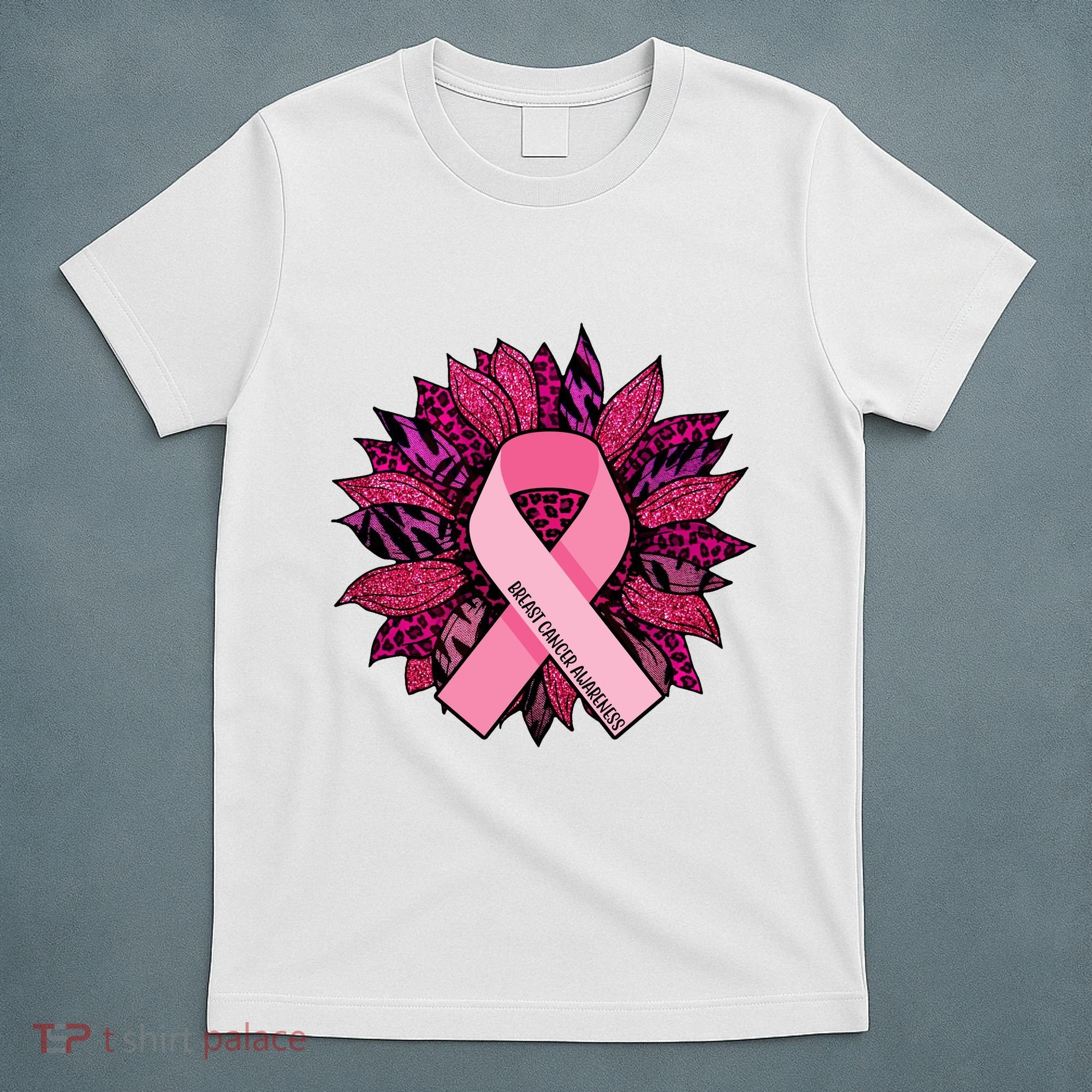 Breast Cancer Awareness Flower Ribbon T-Shirt