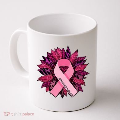 Breast Cancer Awareness Flower Ribbon Coffee Mug