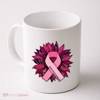 Breast Cancer Awareness Flower Ribbon Coffee Mug thumb 0