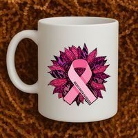 Breast Cancer Awareness Flower Ribbon Coffee Mug thumb 2