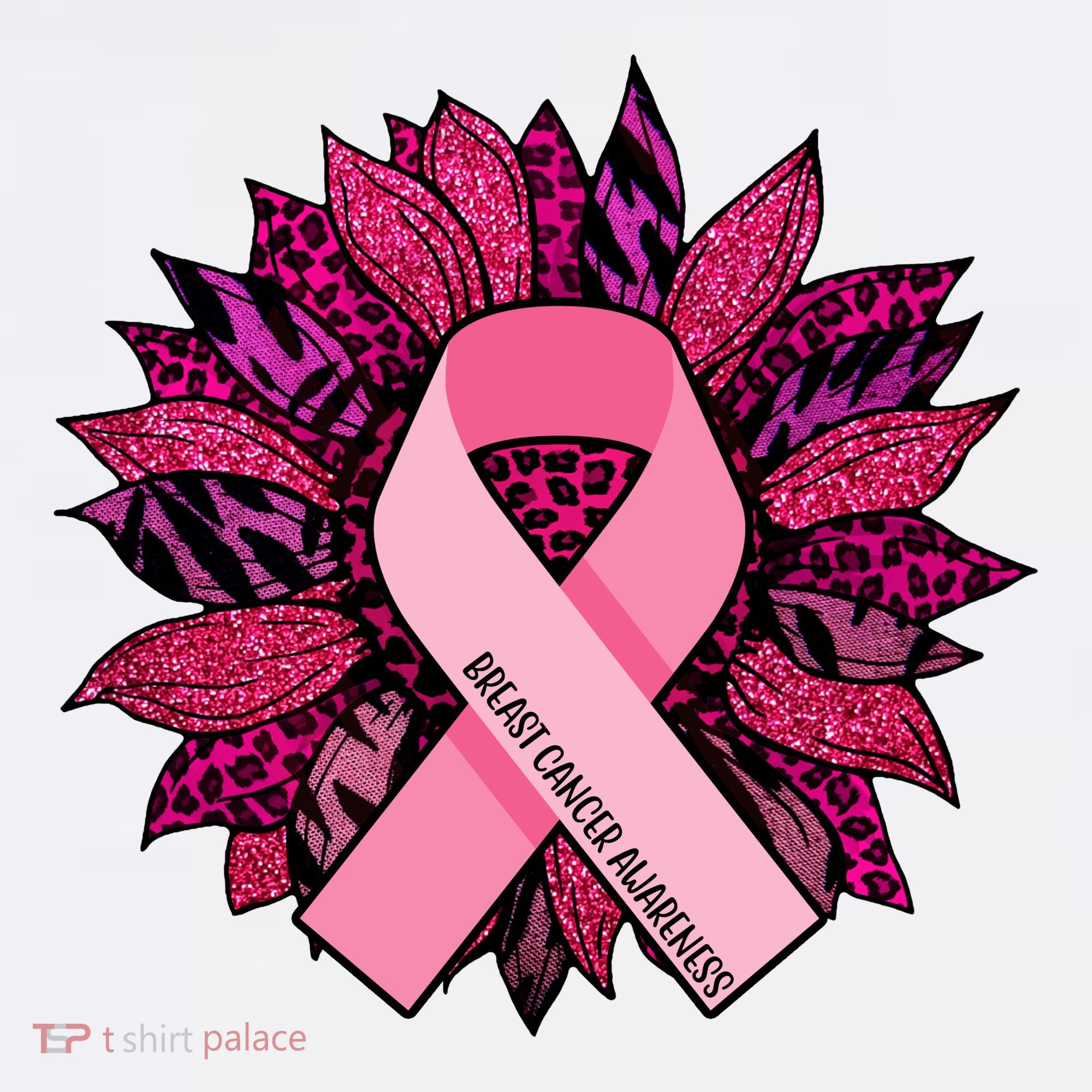 Breast Cancer Awareness Flower Ribbon Women's Hoodie