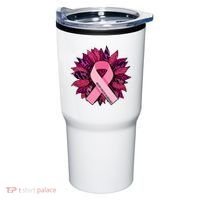 Breast Cancer Awareness Flower Ribbon Tumbler thumb 0