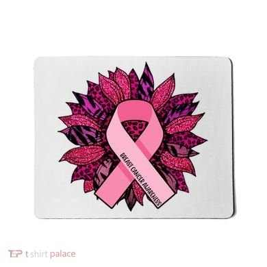 Breast Cancer Awareness Flower Ribbon Mousepad