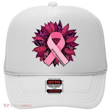 Breast Cancer Awareness Flower Ribbon Hat