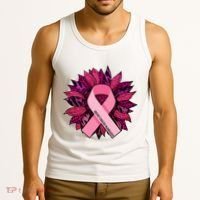 Breast Cancer Awareness Flower Ribbon Tank Top thumb 3