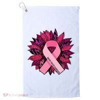 Breast Cancer Awareness Flower Ribbon Golf Towel thumb 0