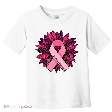 Breast Cancer Awareness Flower Ribbon Toddler T-Shirt