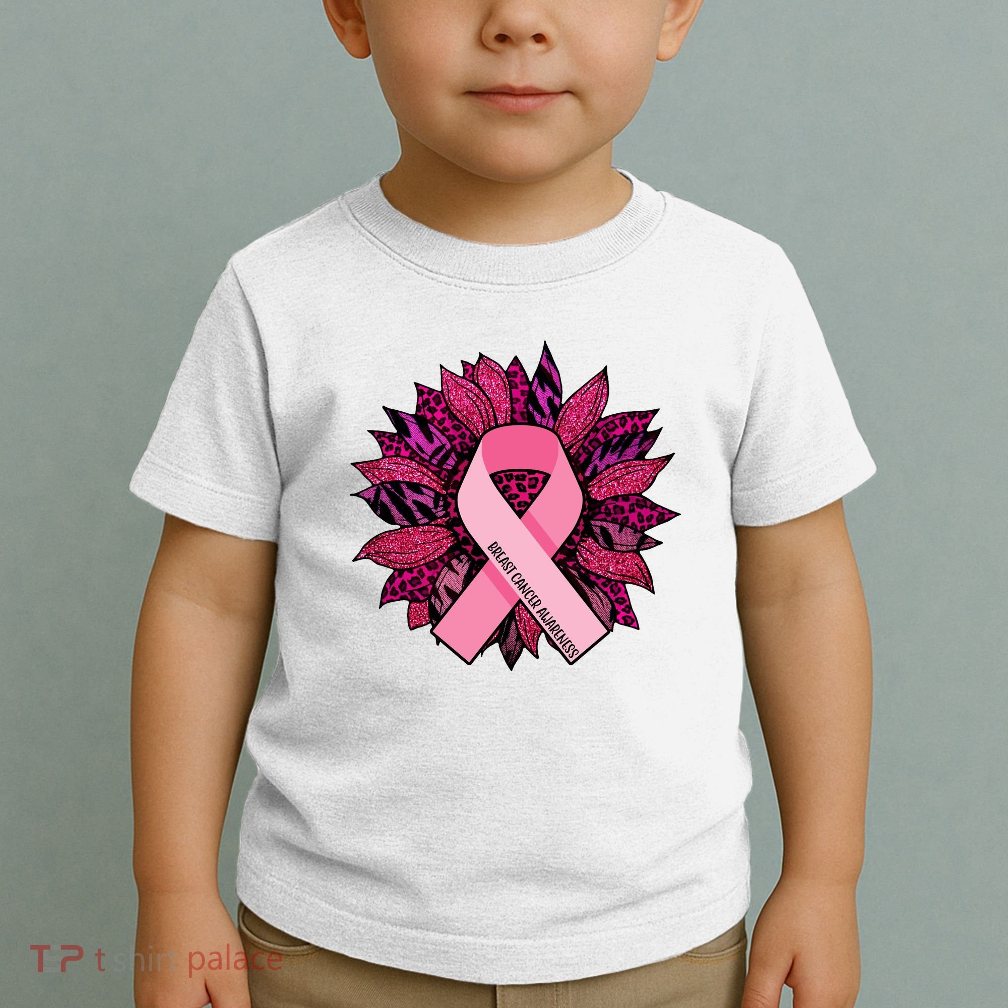 Breast Cancer Awareness Flower Ribbon Toddler T-Shirt