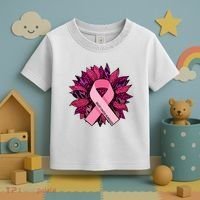 Breast Cancer Awareness Flower Ribbon Toddler T-Shirt thumb 3