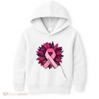 Breast Cancer Awareness Flower Ribbon Kids Hoodie thumb 0