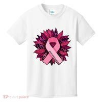 Breast Cancer Awareness Flower Ribbon Kids T-Shirt thumb 0