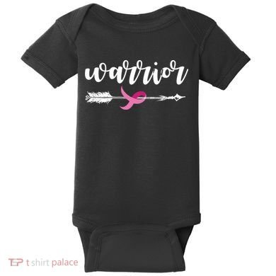 Breast Cancer Awareness Warrior Pink Ribbon Baby Bodysuit