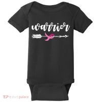 Breast Cancer Awareness Warrior Pink Ribbon Baby Bodysuit thumb 0