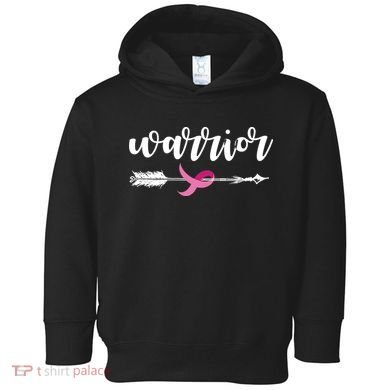 Breast Cancer Awareness Warrior Pink Ribbon Toddler Hoodie