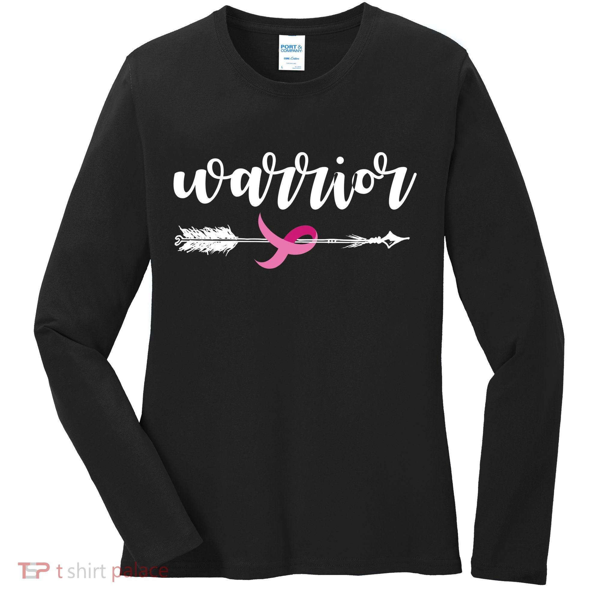 Breast Cancer Awareness Warrior Pink Ribbon Women's Long Sleeve Shirt