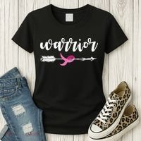 Breast Cancer Awareness Warrior Pink Ribbon Women's T-Shirt thumb 3